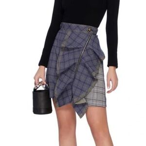 Self Portrait flounced check mini skirt. Size medium. Excellent condition medium